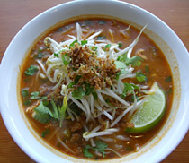 Tom Yum Soup with rice noodles