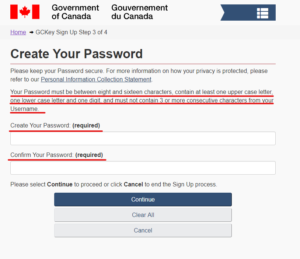 Create your password