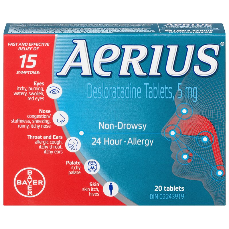AeRIUS 抗アレルギー市販薬 20タブレット