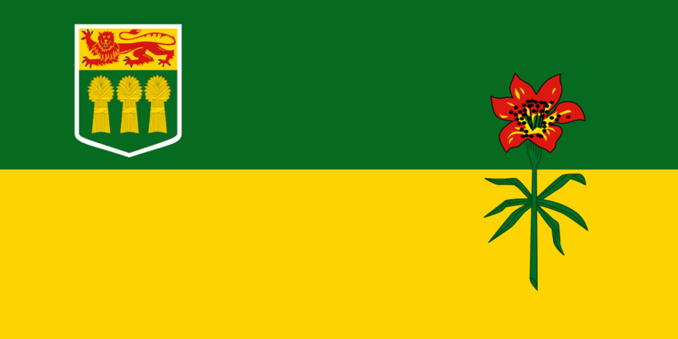 サスカチュワン州州旗画像 - Wikipediaより。