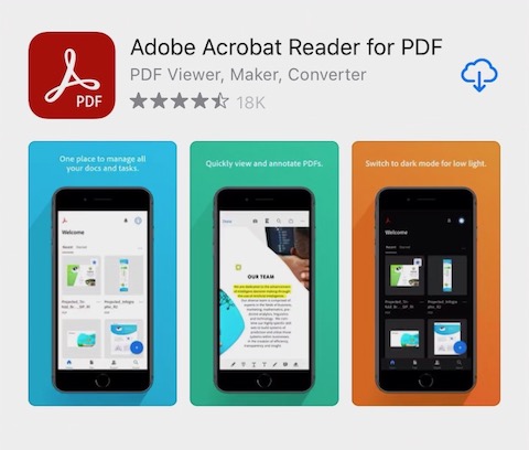 カナダ版のApp Store内でのAdobe Acrobat Reader for PDF